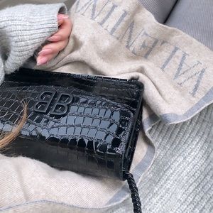 SOLD❌BB Croc Embossed Leather Wallet on Chain